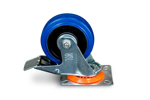 Колесо поворотное резина SRCLb 42 100 мм с тормозом (N) по ценам производителя в Москве с доставкой по всей России