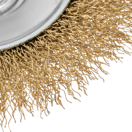 Щетка для УШМ, 115 мм, М14, "тарелка", латунированная витая проволока Matrix по ценам производителя в Москве с доставкой по всей России