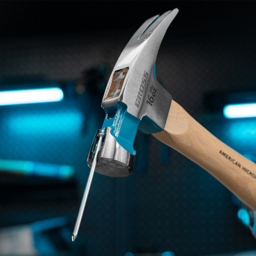Молоток-гвоздодер, 450 г, угол 75, магнит, обрезиненная рукоятка American hickory GROSS по ценам производителя в Москве с доставкой по всей России