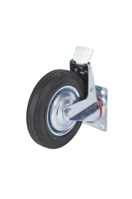 Колесо поворотное резина SCb 80 200 мм с тормозом (F) по ценам производителя в Москве с доставкой по всей России
