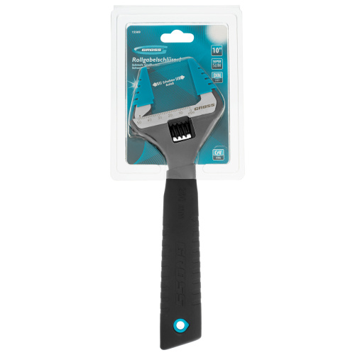 Ключ разводной, 250 мм, CrV, тонкие губки, защитные насадки Gross по ценам производителя в Москве с доставкой по всей России