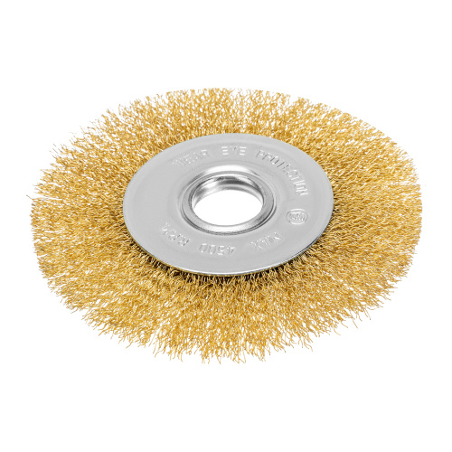 Щетка для УШМ, 125 мм, посадка 22.2 мм, плоская, латунированная витая проволока Matrix по ценам производителя в Москве с доставкой по всей России
