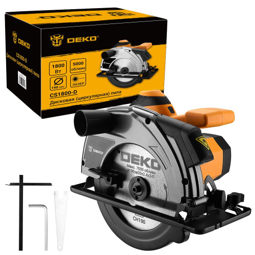 Дисковая (циркулярная) пила DEKO CS1800-D, 1800Вт, 190мм диск по ценам производителя в Москве с доставкой по всей России