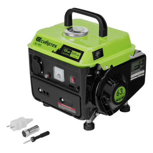 Генератор бензиновый БС-950, 0.8 кВт, 230 В, 2-х тактный, 4 л, ручной стартер Сибртех по ценам производителя в Москве с доставкой по всей России