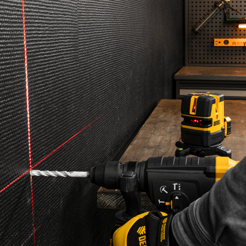 Лазерный уровень LX 05 Red, 20 м, 635 нм, аккумулятор Li 5200 mAh, резьба 5/8" Denzel по ценам производителя в Москве с доставкой по всей России
