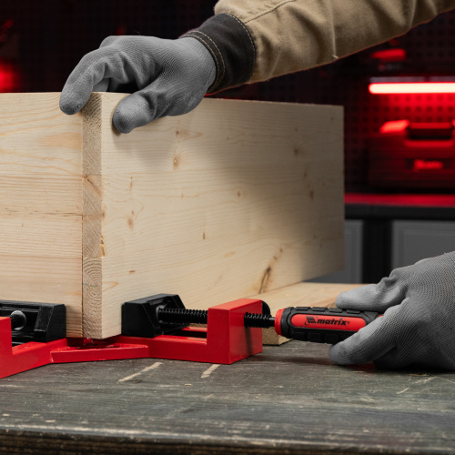 Струбцина угловая, быстрозажимная, 65/65 мм, двухкомпонентные обрезиненные рукоятки Matrix по ценам производителя в Москве с доставкой по всей России