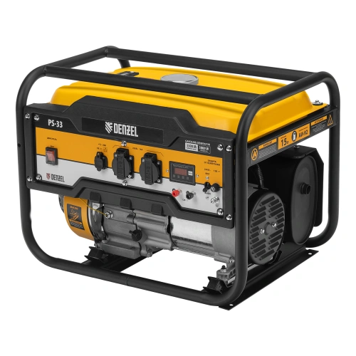 Генератор бензиновый PS 33, 3.3 кВт, 230 В, 15 л, ручной стартер Denzel по ценам производителя в Москве с доставкой по всей России