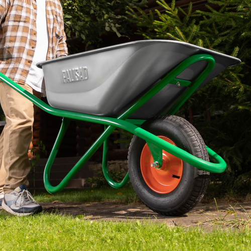 Тачка садово-строительная, усиленная, грузоподъемность 200 кг, объем 90 л Palisad по ценам производителя в Москве с доставкой по всей России