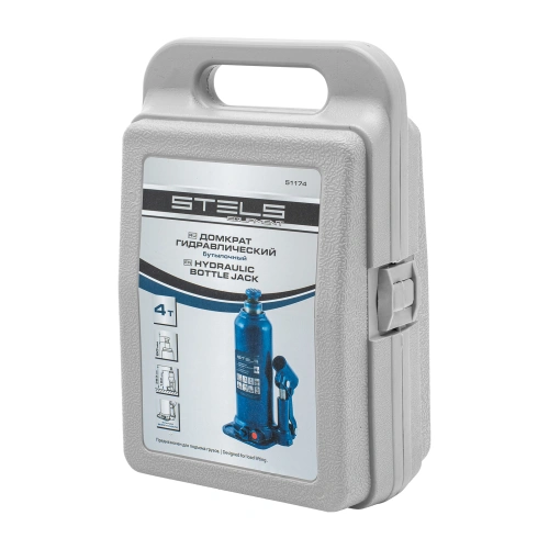 Домкрат гидравлический бутылочный, 4 т, h подъема 188-363 мм, в пластиковом кейсе Stels по ценам производителя в Москве с доставкой по всей России