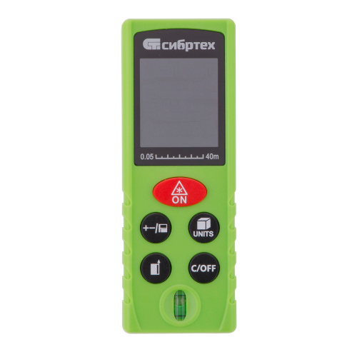 Лазерный дальномер PM-40,40 м,с пузырьковым уровнем Сибртех по ценам производителя в Москве с доставкой по всей России
