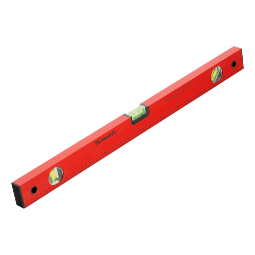 Уровень алюминиевый, 600 мм, 3 глазка, красный, линейка Matrix по ценам производителя в Москве с доставкой по всей России