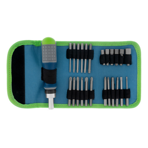 Отвертка реверсивная с набором бит и торцевых головок, 25 шт, CrV, чехол Сибртех по ценам производителя в Москве с доставкой по всей России