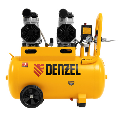 Компрессор безмасляный, малошумный DLS 1500/50, 1500 ВТ, 2x750, 50 л, 260 л/мин Denzel по ценам производителя в Москве с доставкой по всей России