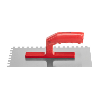 Гладилка стальная, 280 x 130 мм, зеркальная полировка, пластмастмассовая ручка, зуб 8 x 8 мм Matrix по ценам производителя в Москве с доставкой по всей России