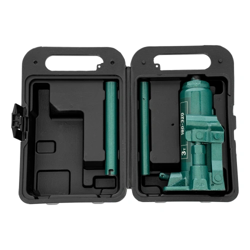 Домкрат гидравлический бутылочный, 3 т, 180-320 мм, в пласт. кейсе Сибртех по ценам производителя в Москве с доставкой по всей России