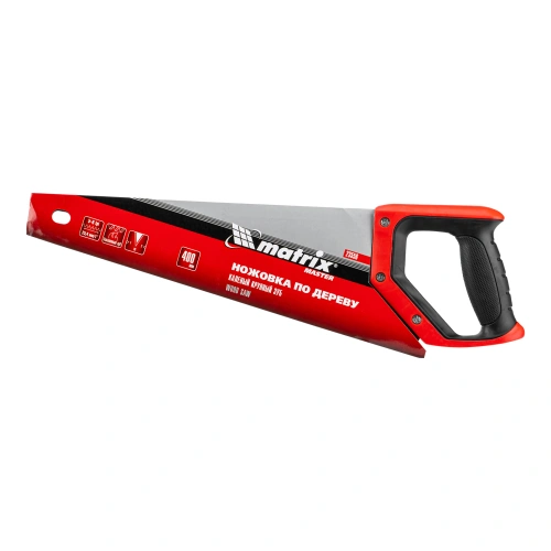 Ножовка по дереву, 400 мм, зуб 2D, каленый крупный зуб 5-6 TPI, двухкомпонентная рукоятка Matrix по ценам производителя в Москве с доставкой по всей России