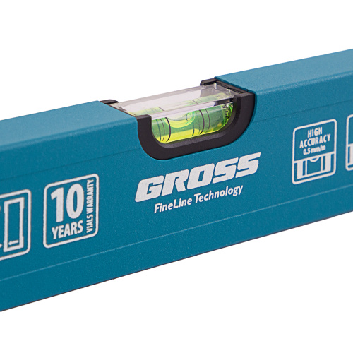 Уровень алюминиевый усиленный, 1200 мм, 3 глазка Gross по ценам производителя в Москве с доставкой по всей России