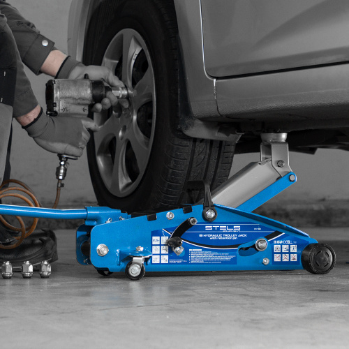 Домкрат гидравлический подкатной 2.5 т, с фиксатором, Safety Pin, 140-385 мм Stels по ценам производителя в Москве с доставкой по всей России