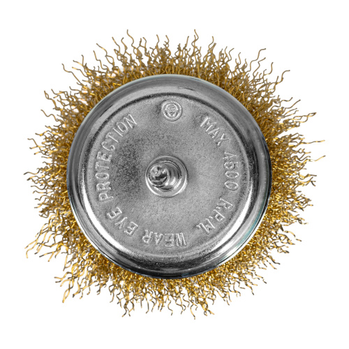 Щетка для дрели, 75 мм, "чашка" со шпилькой, латунированная витая проволока Matrix по ценам производителя в Москве с доставкой по всей России