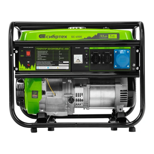 Генератор бензиновый БС-6500, 5.5 кВт, 230В, четырехтактный, 25 л, ручной стартер Сибртех по ценам производителя в Москве с доставкой по всей России