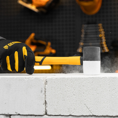 Киянка резиновая, 225 г, черно-белая, фибергласовая рукоятка c TPR покрытием Denzel купить в Москве с доставкой по всей России | ProtosMarket.ru