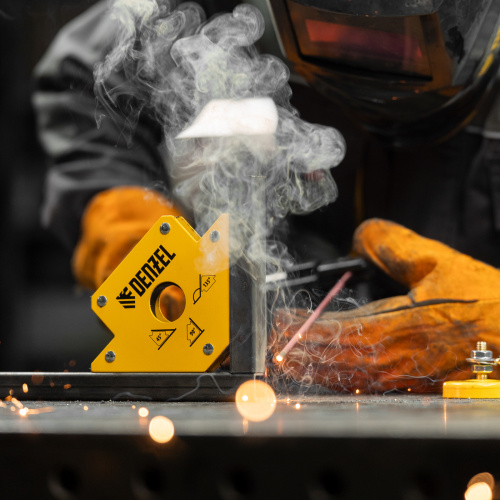 Фиксатор магнитный для сварочных работ, усилие 50 Lb Denzel по ценам производителя в Москве с доставкой по всей России