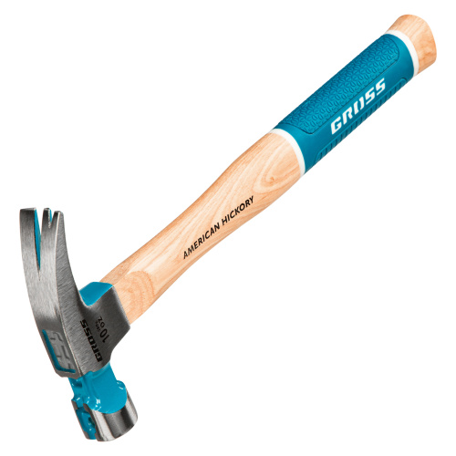 Молоток-гвоздодер, 280 г, угол 75, магнит, обрезиненная рукоятка American hickory GROSS по ценам производителя в Москве с доставкой по всей России