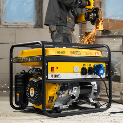 Генератор бензиновый GE 6900, 5.5 кВт, 220 В/50 Гц, 25 л, ручной старт Denzel по ценам производителя в Москве с доставкой по всей России