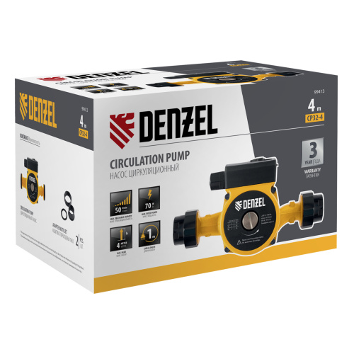 Циркуляционный насос CP32-4, напор 4 м, 50 л/мин, 1 м кабель, монт. длина 180 мм Denzel по ценам производителя в Москве с доставкой по всей России