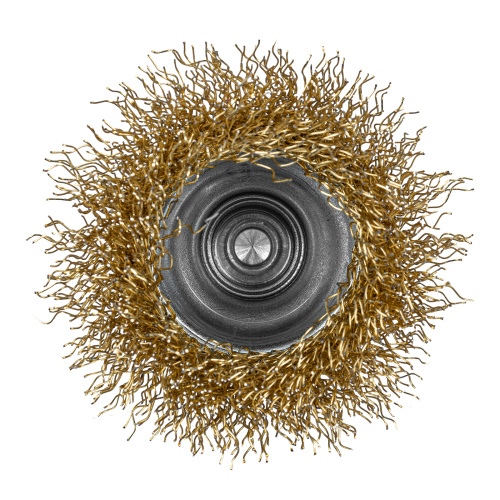 Щетка для дрели, 50 мм, "чашка" со шпилькой, латунированная витая проволока Matrix по ценам производителя в Москве с доставкой по всей России