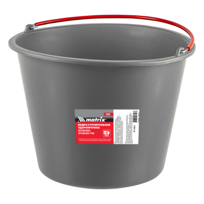 Ведро строительное пластмассовое 20 л, ударопрочное, обрезиненная ручка Matrix по ценам производителя в Москве с доставкой по всей России