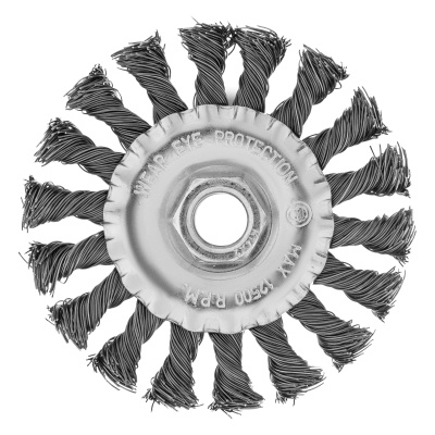 Щетка для УШМ 100 мм, М14, плоская, крученая проволока 0.5 мм Matrix по ценам производителя в Москве с доставкой по всей России