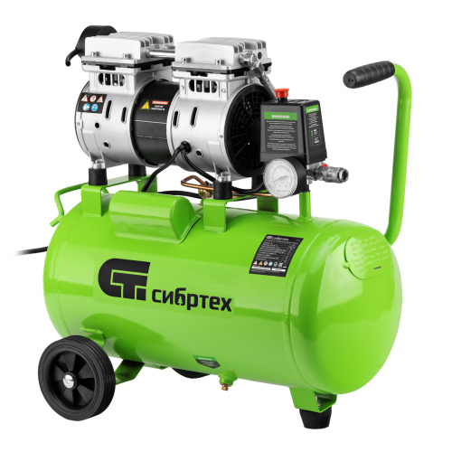 Компрессор безмаслянный малошумный МБ 1100/24,1100 Вт, 24 л, 170 л/мин Сибртех по ценам производителя в Москве с доставкой по всей России