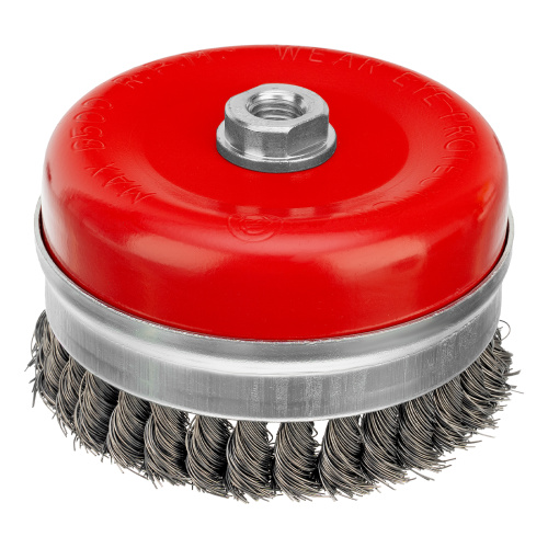 Щетка для УШМ Heavy Duty, 125 мм, М14, "чашка", крученая проволока 0.5 мм Matrix по ценам производителя в Москве с доставкой по всей России