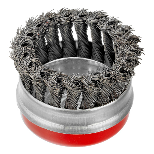 Щетка для УШМ Heavy Duty, 80 мм, М14, "чашка", крученая проволока 0.5 мм Matrix по ценам производителя в Москве с доставкой по всей России