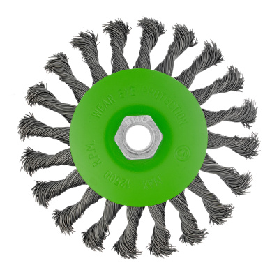 Щетка для УШМ, 125 мм, М14, "тарелка", крученая металлическая проволока Сибртех купить в Москве с доставкой по всей России | ProtosMarket.ru