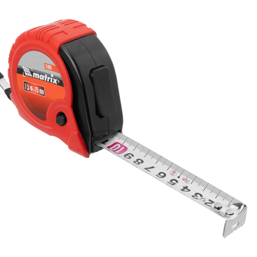 Рулетка Rubber,7,5 м х 25 мм,обрезиненный корпус Matrix по ценам производителя в Москве с доставкой по всей России