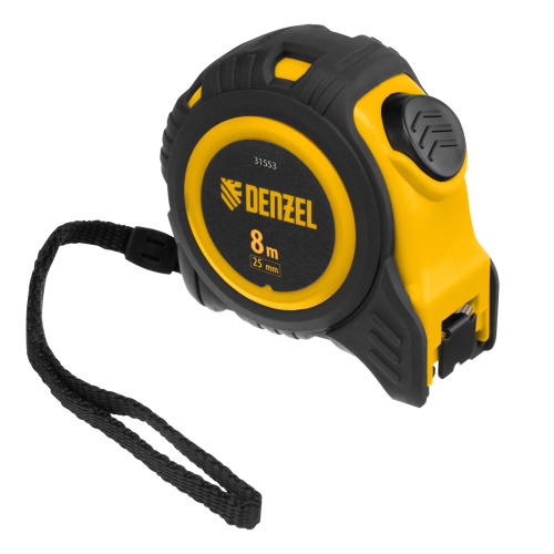 Рулетка 8м х 25мм, обрезиненный корпус, автоматическая фиксация Denzel по ценам производителя в Москве с доставкой по всей России