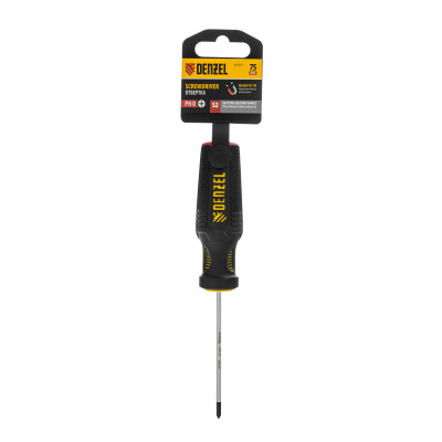 Отвертка, PH0х75 мм, S2, 3к рукоятка Denzel по ценам производителя в Москве с доставкой по всей России