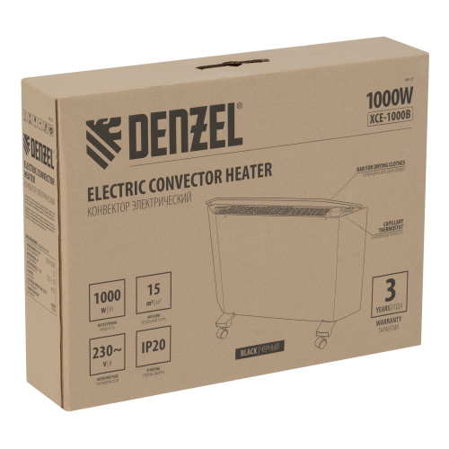 Конвектор электрический XCE-1000 B, 230 В, 1000 Вт, X-образный нагреватель Denzel по ценам производителя в Москве с доставкой по всей России