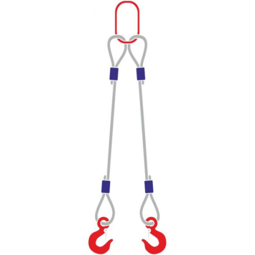 Строп канатный 2СК,  с 2 крюками 5Т x 4,5М по ценам производителя в Москве с доставкой по всей России