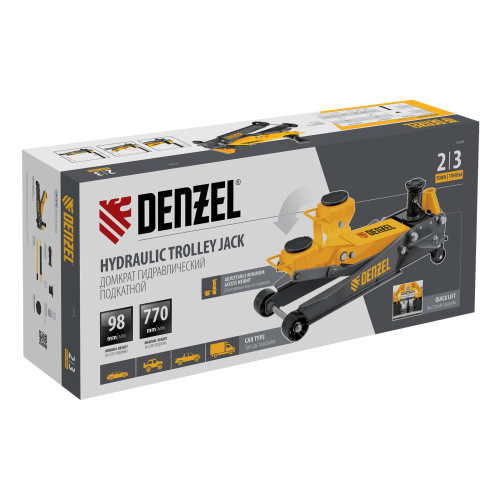Домкрат гидравлический подкатной, 2/3 т, 98-770 мм, быстрый подъем, низ. подхват, проф, SUV Denzel по ценам производителя в Москве с доставкой по всей России