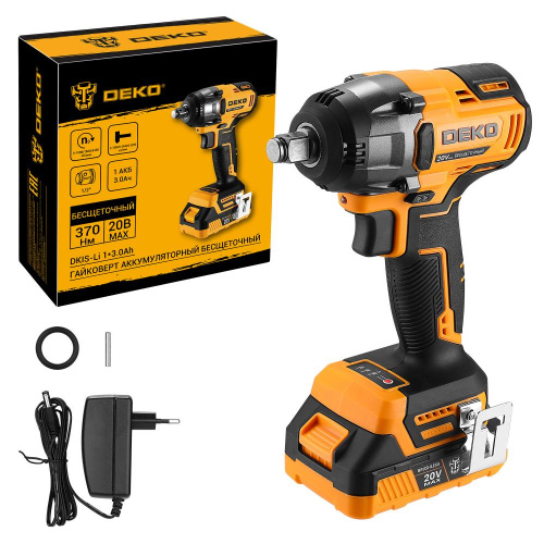 Гайковерт аккумуляторный бесщеточный DEKO DKIS-Li, 20В, 1*3.0Ач, 370 Нм по ценам производителя в Москве с доставкой по всей России
