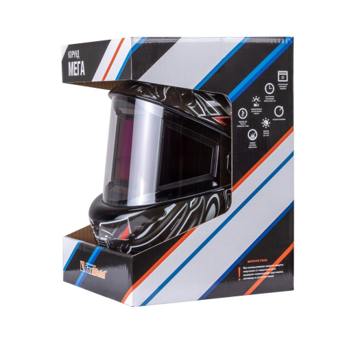 Маска сварщика КОРУНД МЕГА чёрная (ф-р MEGA, внеш. регулировка) в коробке по ценам производителя в Москве с доставкой по всей России