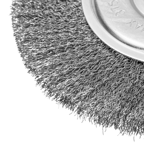 Щетка для УШМ, 200 мм, посадка 22.2 мм, плоская, витая проволока 0.3 мм Сибртех по ценам производителя в Москве с доставкой по всей России