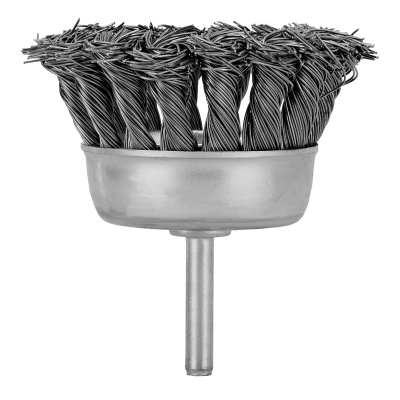 Щетка для дрели, 65 мм, "чашка" со шпилькой, крученая металлическая проволока Matrix по ценам производителя в Москве с доставкой по всей России