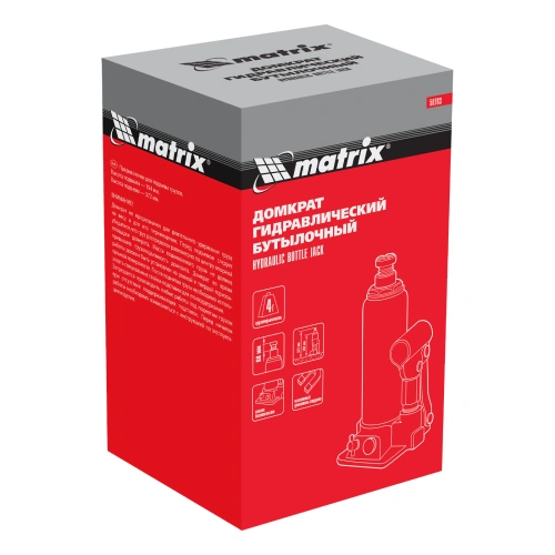 Домкрат гидравлический бутылочный, 4 т, h подъема 194-372 мм Matrix по ценам производителя в Москве с доставкой по всей России