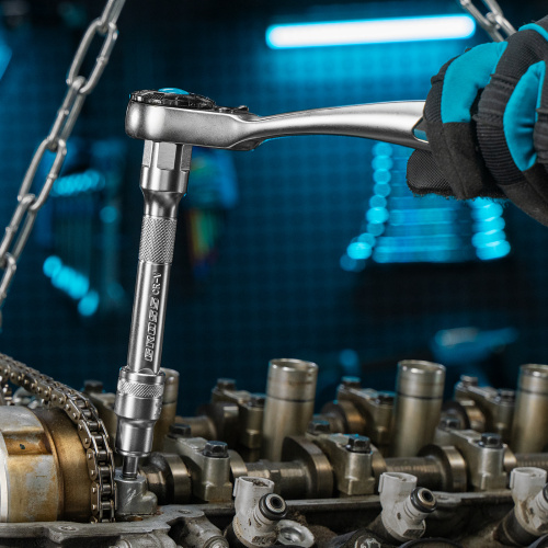 Набор торцевых головок, трещотка 120 зубьев, 1/2", CrV, 12 предметов Gross по ценам производителя в Москве с доставкой по всей России