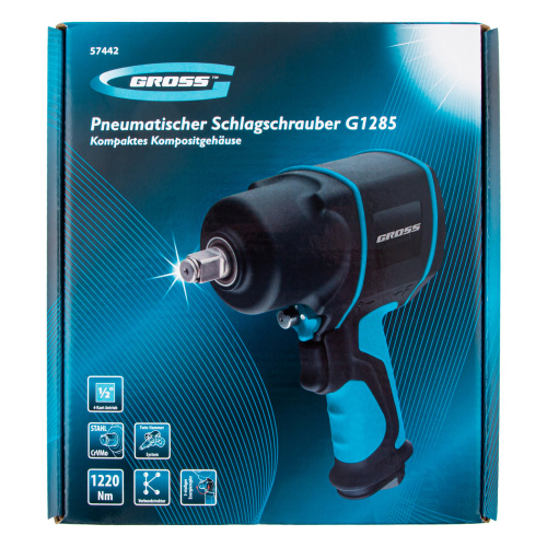 Гайковерт пневматический ударный G1285, 1/2, Twin Hammer, 1220Нм, 6500 об/мин, композитный Gross по ценам производителя в Москве с доставкой по всей России