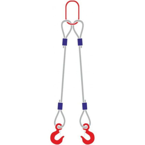 Строп канатный 2СК,  с 2 крюками 16Т x 4М по ценам производителя в Москве с доставкой по всей России